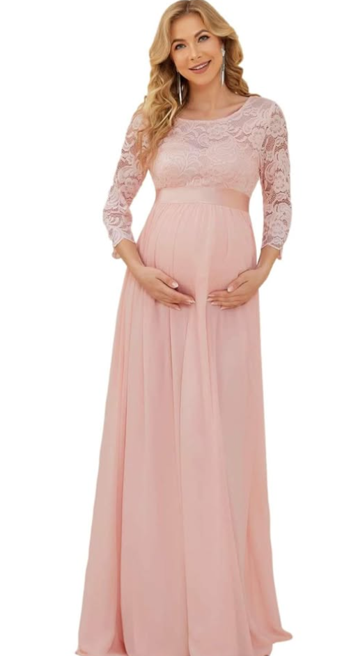 Maxi pink maternity photoshoot/ baby shower /bridesmaid /ball /ceremony/dinner special occasion dres