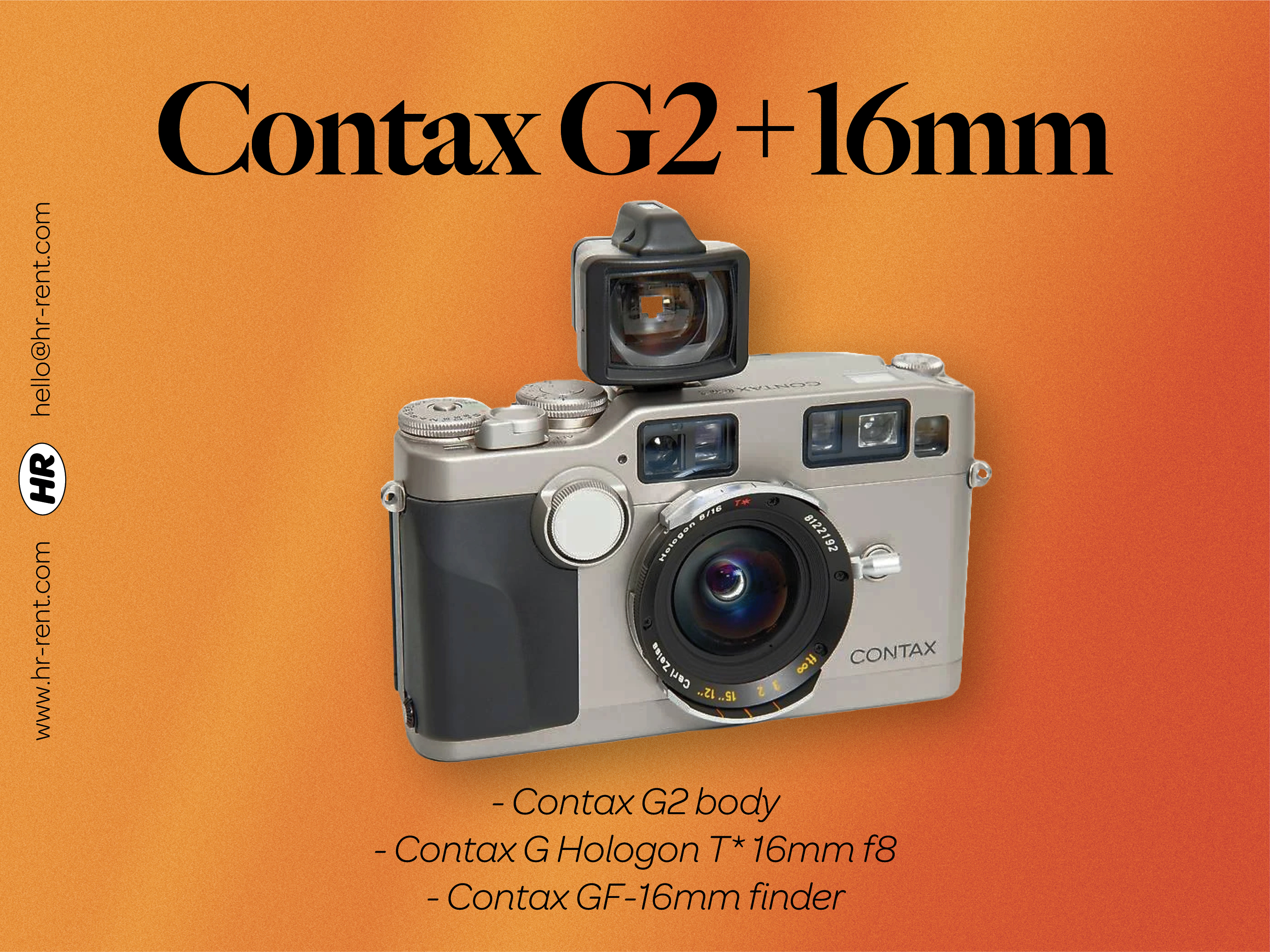 Contax g2 body + contax hologon 16mm f8 lens (contax g2 16mm)