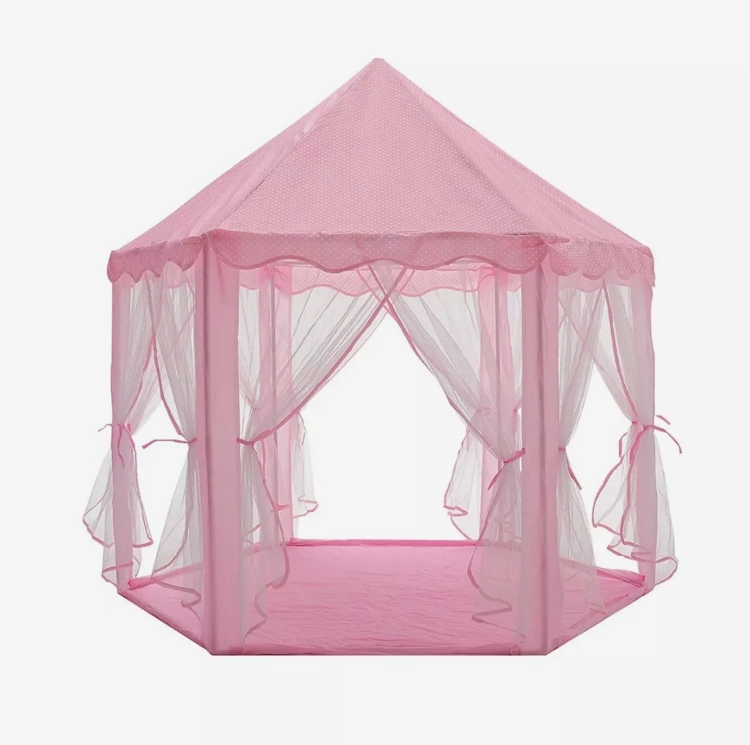 Pink princess kids castle children's party baby safe play tent
