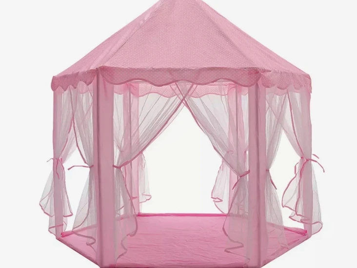 Pink princess kids castle children's party baby safe play tent