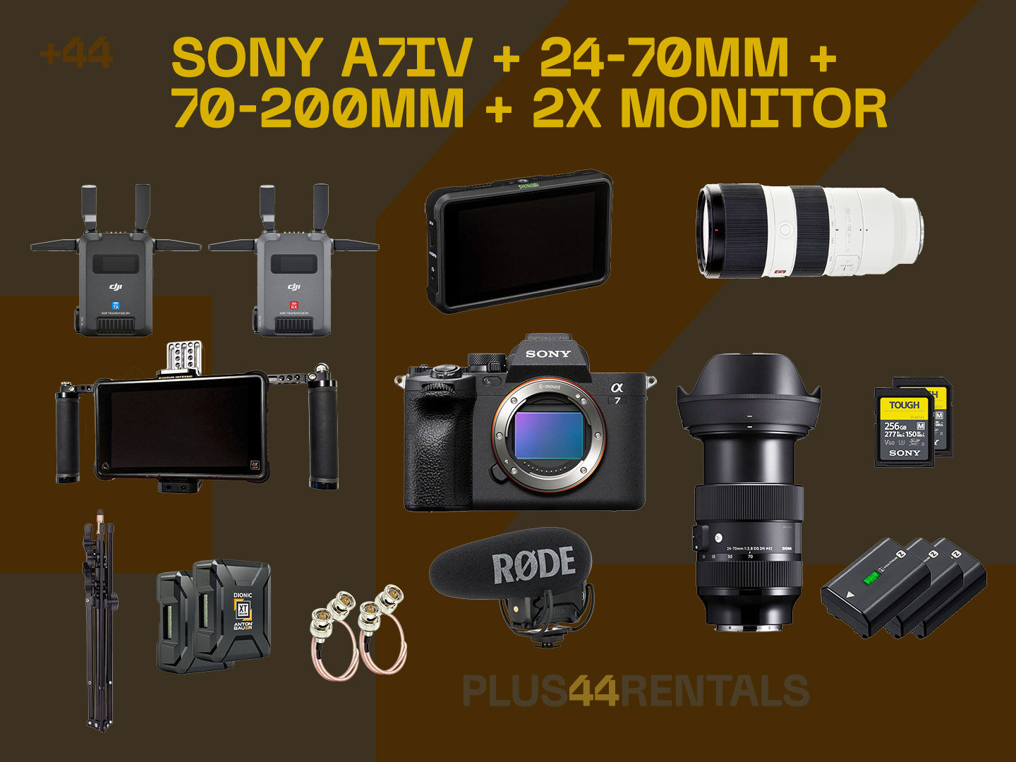Sony a7 iv + sigma 24–70mm + 70–200mm + directors monitor + dji transmission | full-frame video kit