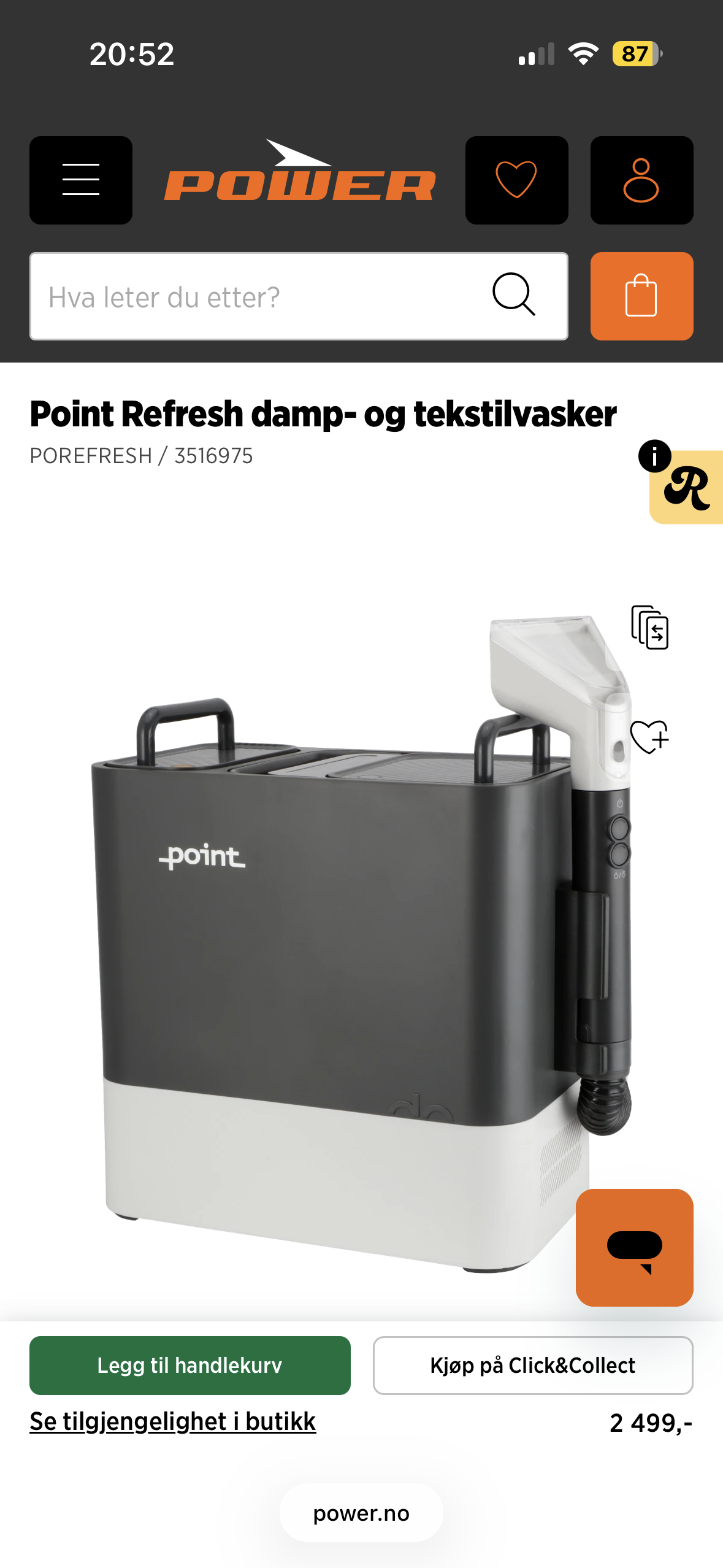 Point damp og tekstilvasker