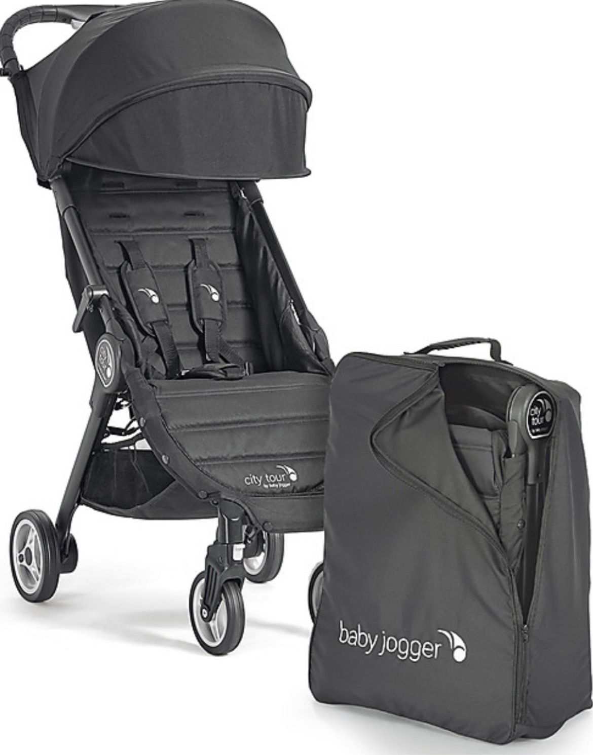 Baby jogger city tour – kompakt reisevogn med regntrekk