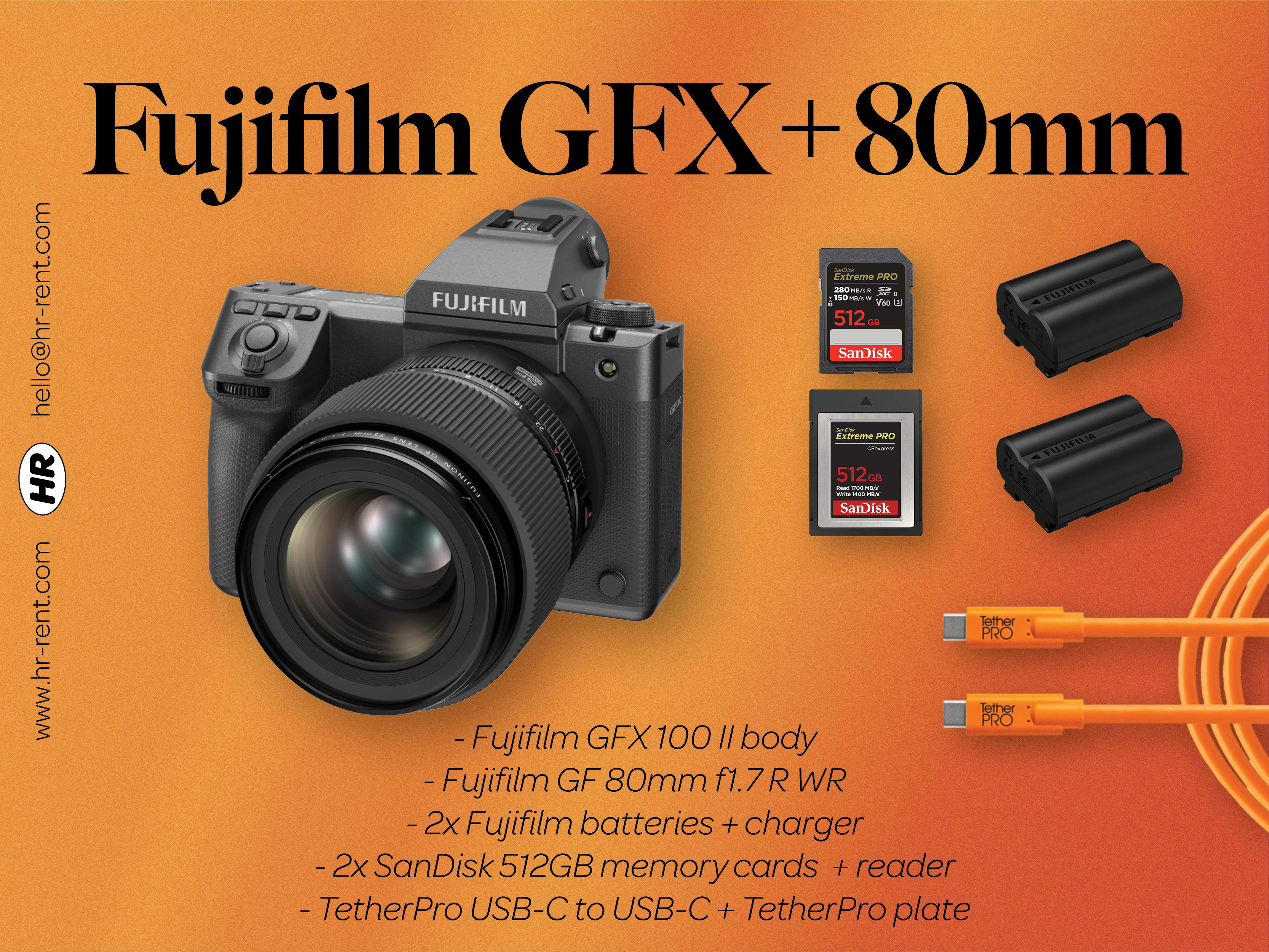 Fuji fujifilm gfx 100 ii medium format + gf 80mm f1.7 lens