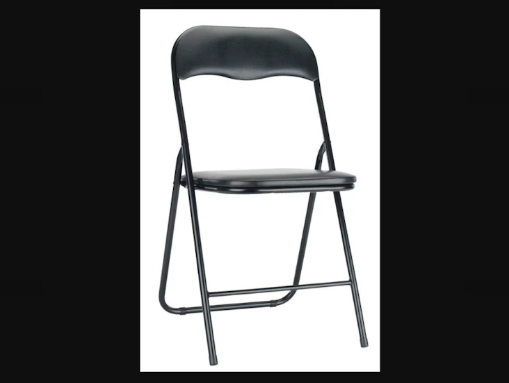 Klappstolar med dyna (svart)