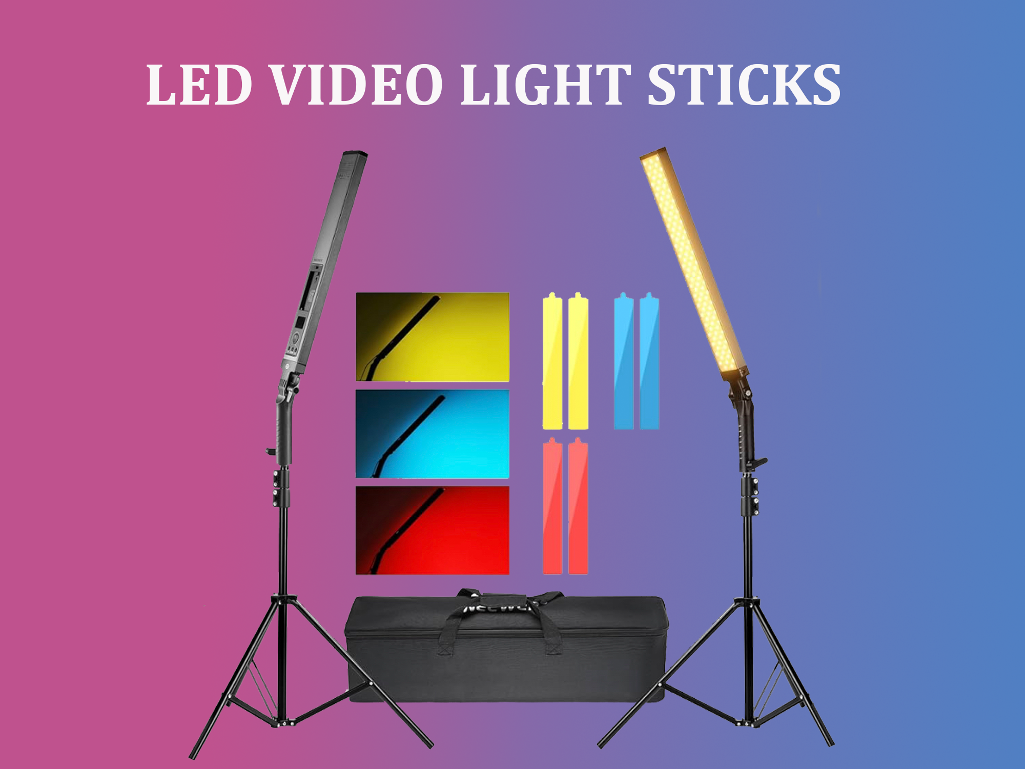 2x rgb tube lights | rgb light sticks |  rgb lights