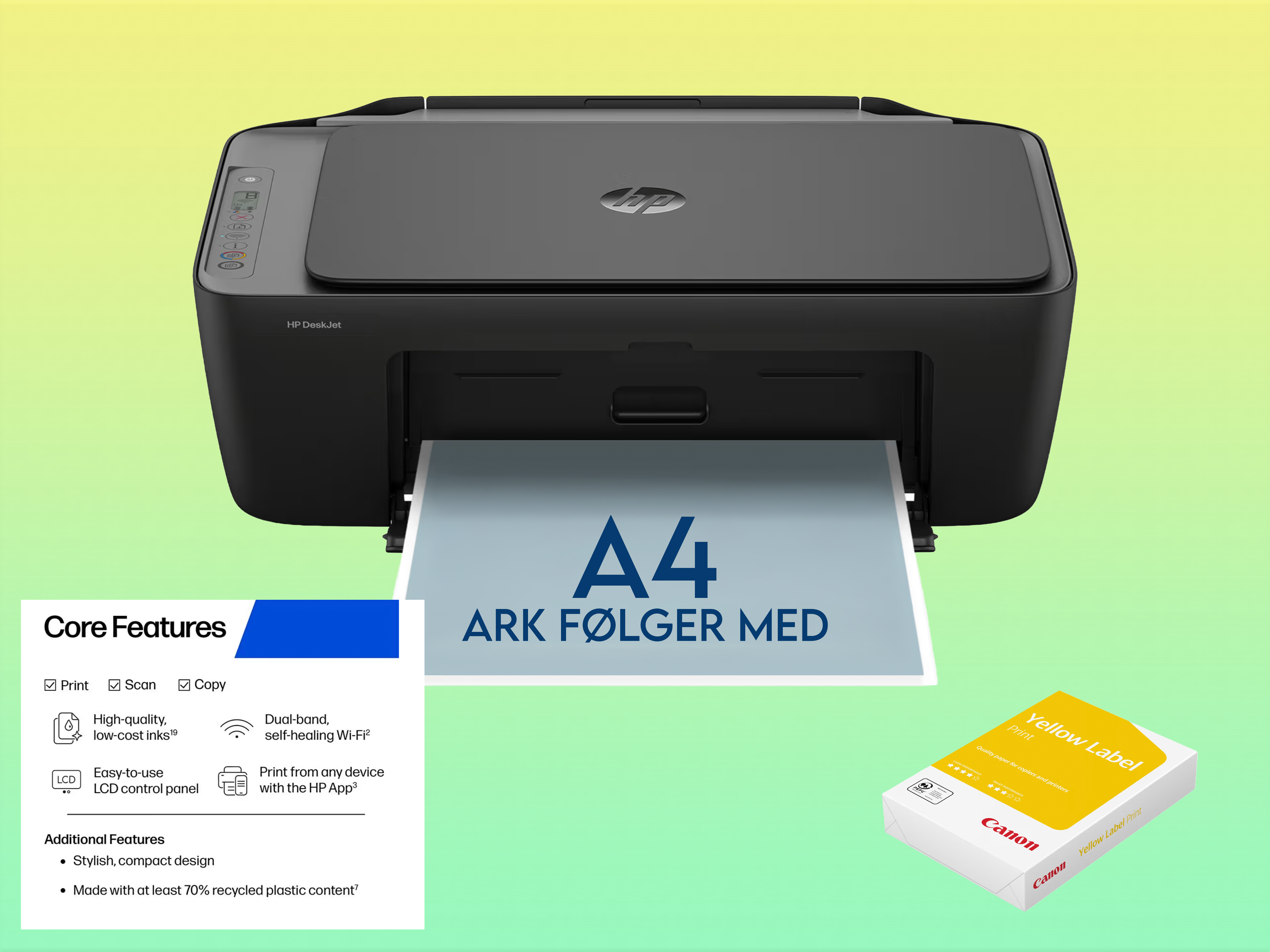 Alt-i-ett-skriver - hp deskjet 2920 (med ark)