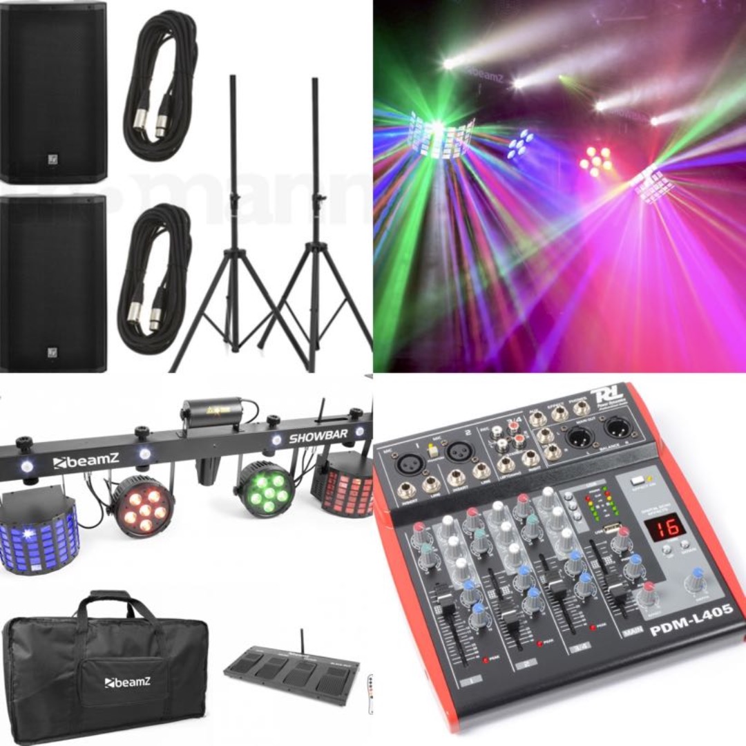 Högtalare 2000 watt med ljus