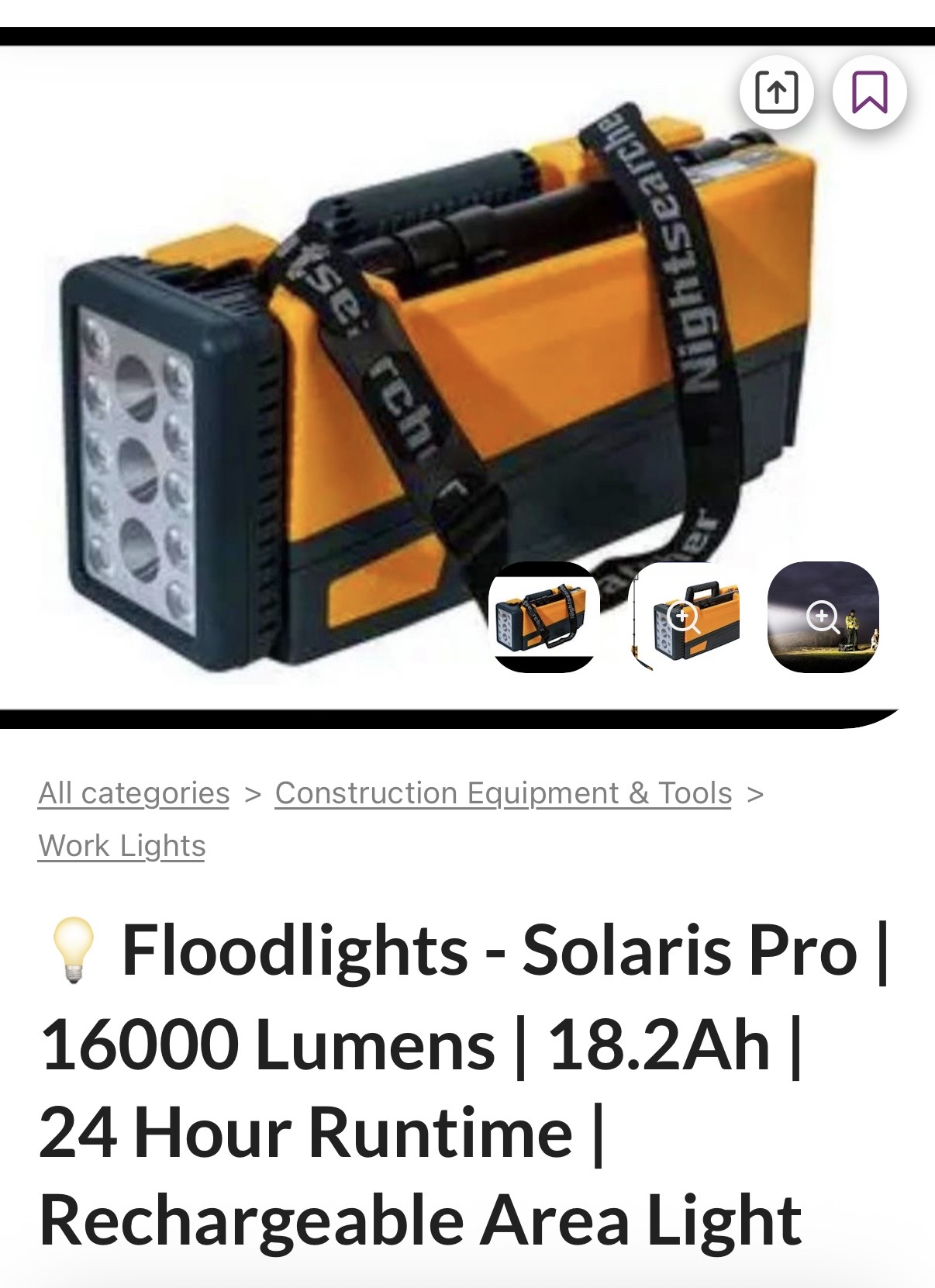 Solaris pro floodlights (half price additional item bundle deal)