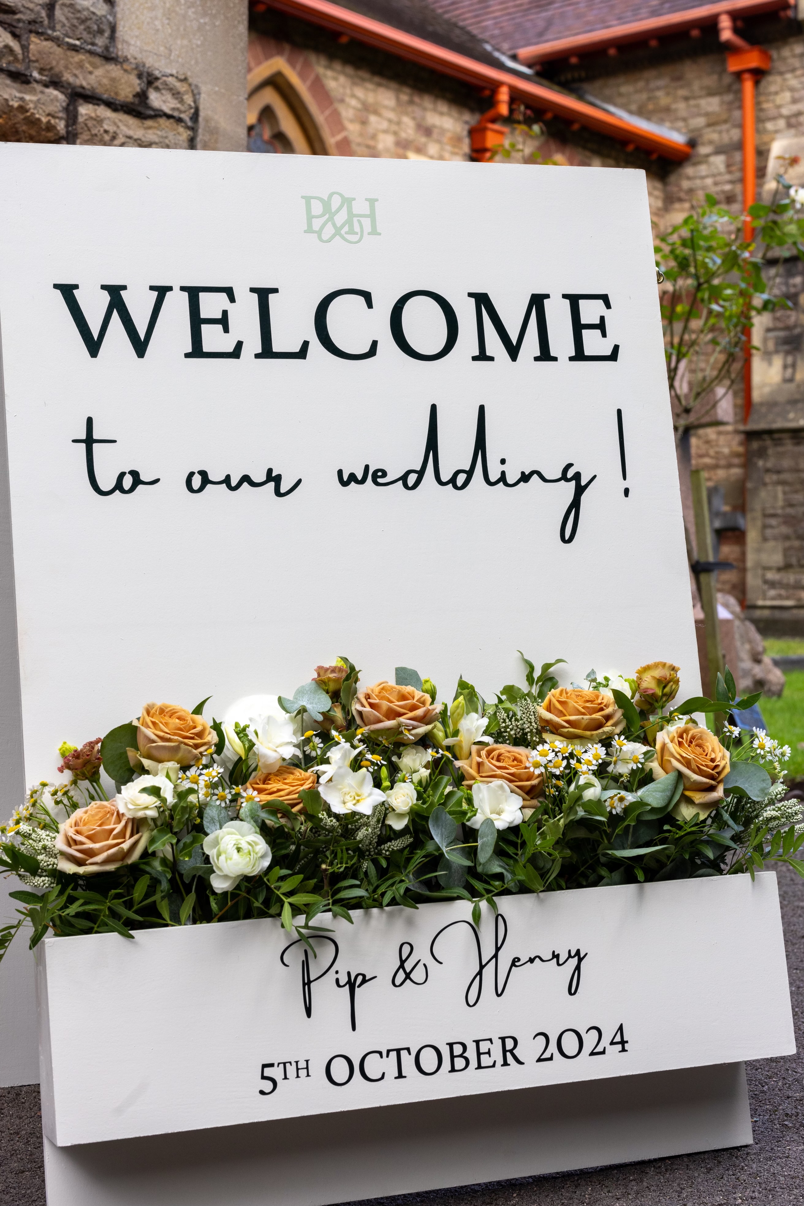 Personalised wooden a frame wedding sign 