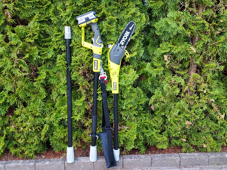 Ryobi batteridrevet grensag med teleskopskaft