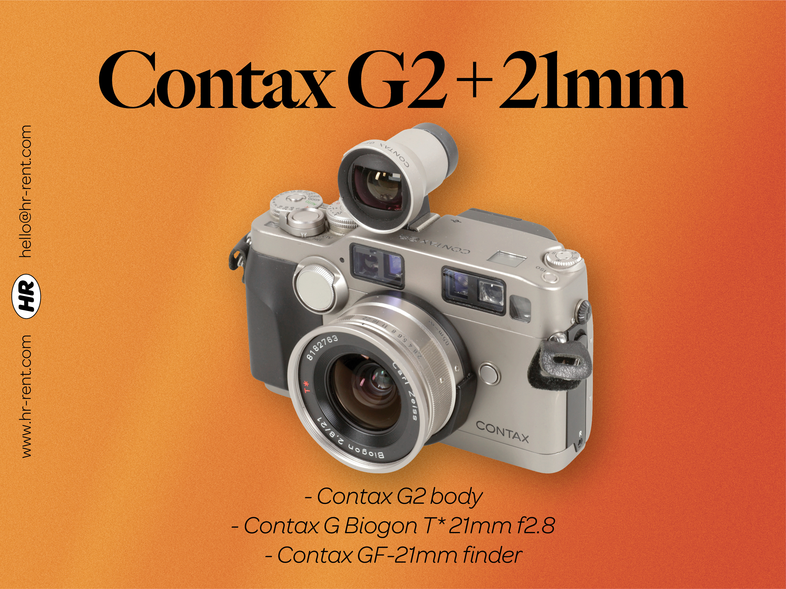 Contax g2 body + 21mm f2.8 lens
