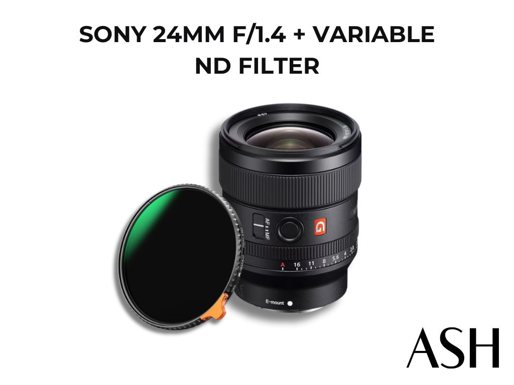 Sony 24mm f/1.4 + variable nd filter