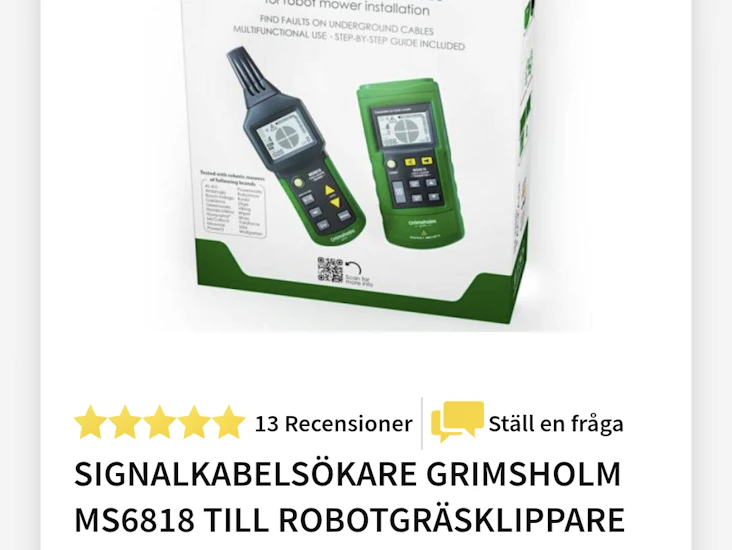 Signalkabelsökare grimsholm robotgräsklippare, felsökning