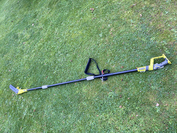 🌳 ryobi grensåg / stångsåg 18v – kom åt högt utan stege!