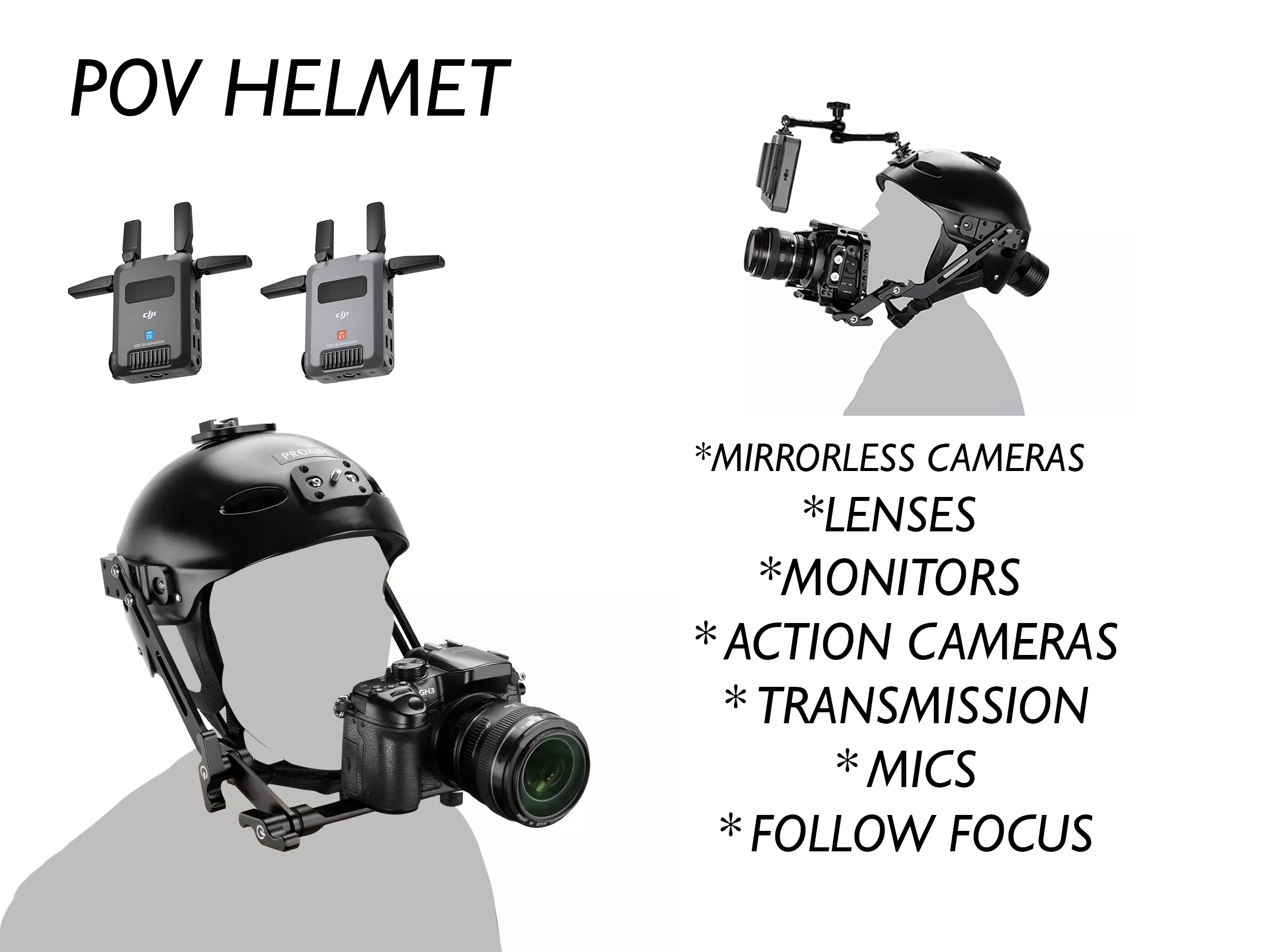 Pov helmet rig / proaim,  dslr / mirrorless 