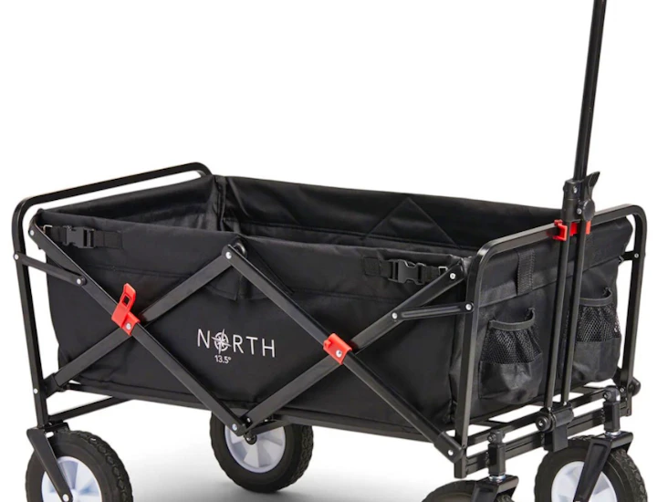 Ihopfällbar dragvagn/skrinda