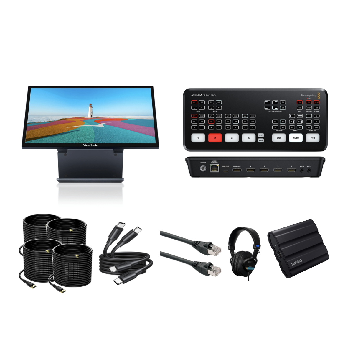 Atem mini pro iso for live streaming and podcast ( 4 channel hdmi video switcher )
