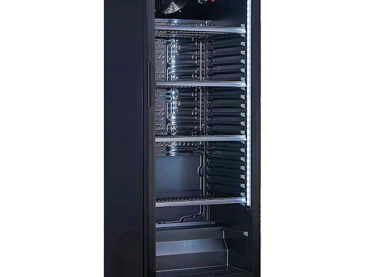 Drickakyl 326 liter glasdörr - svart - på hjul