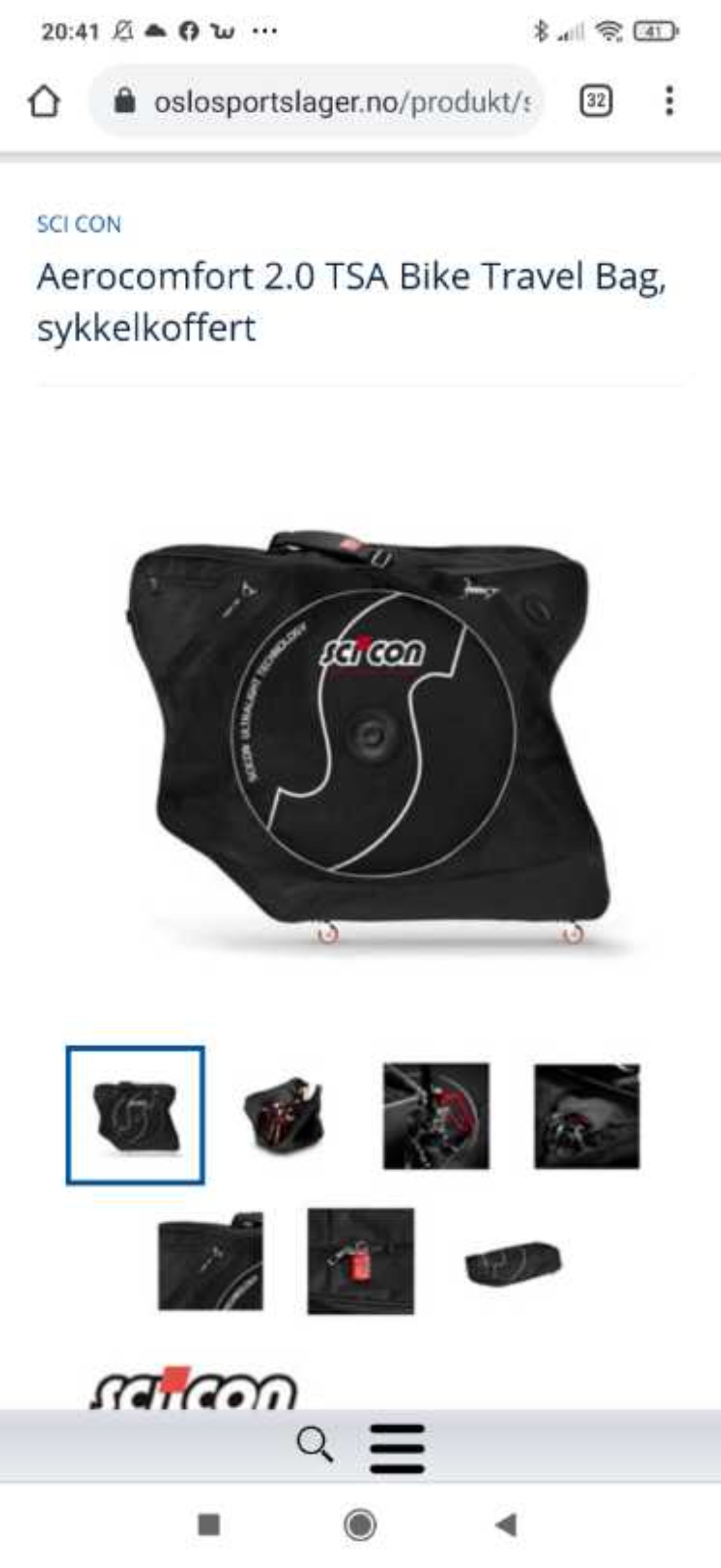 Sykkel koffert for landevei med felgbrems