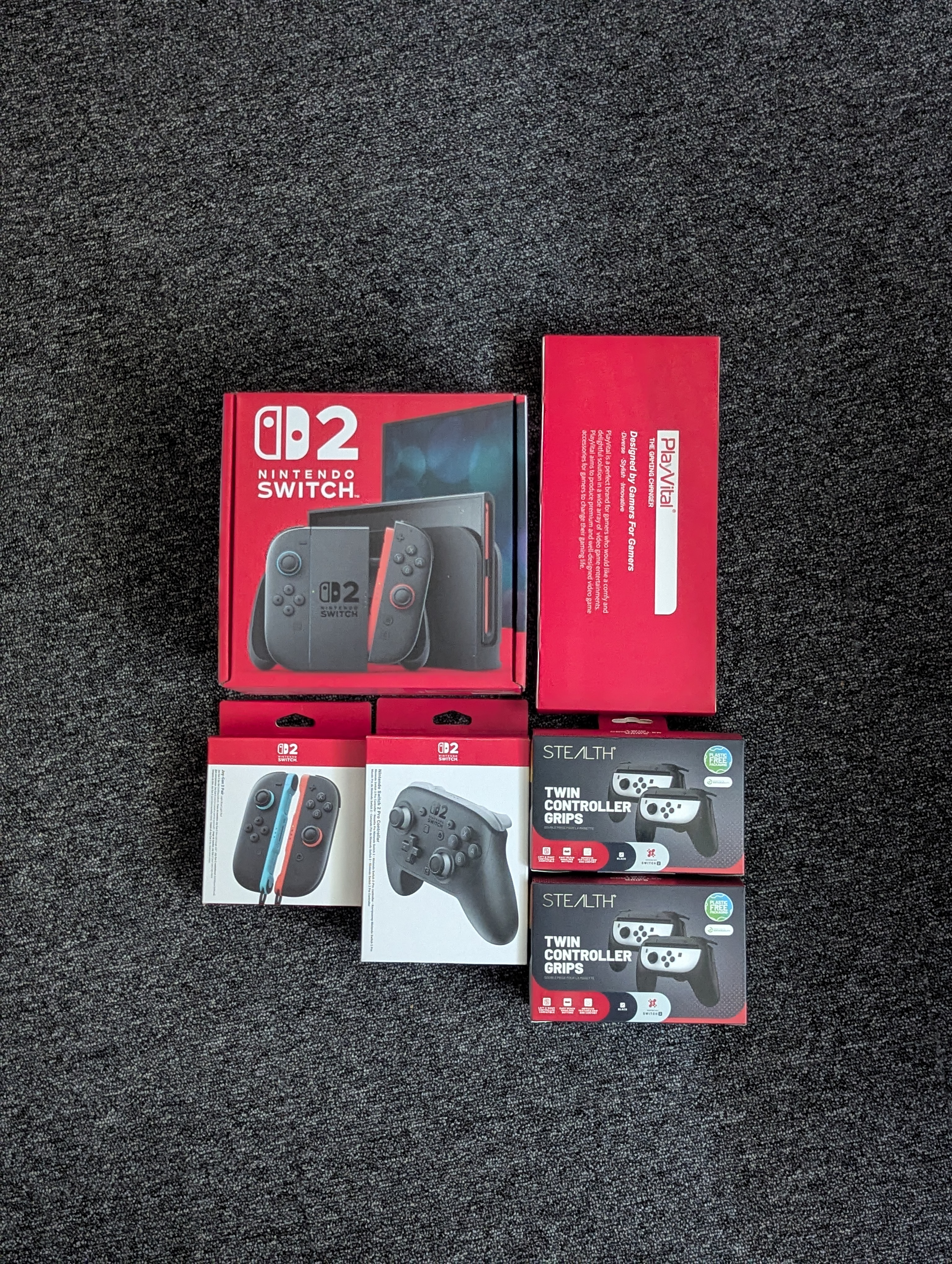 Nintendo switch 2 with dock + pro controller + 2 extra joy cons + grip