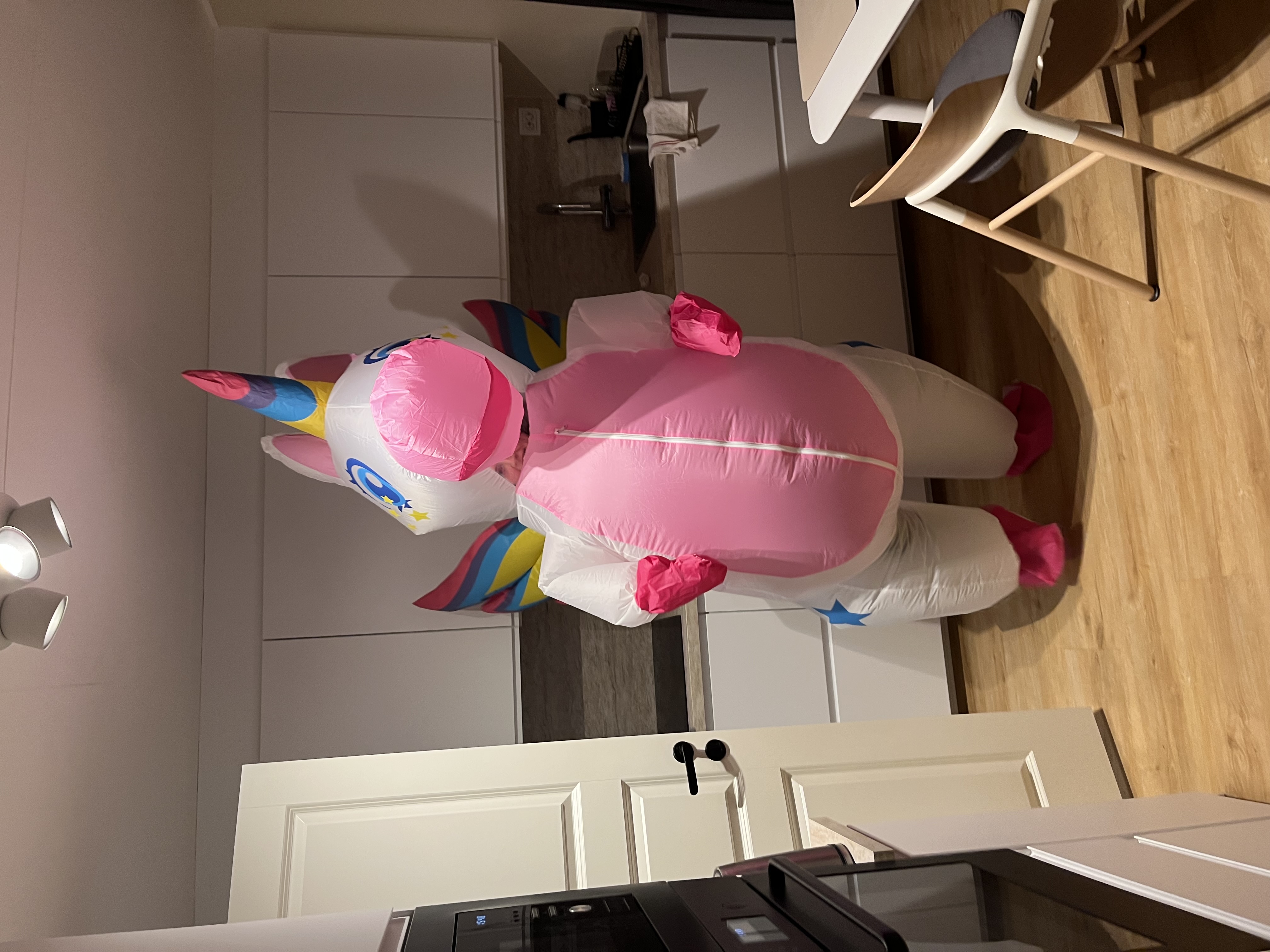 Uppblåsbar enhörningsdräkt (vuxen) 