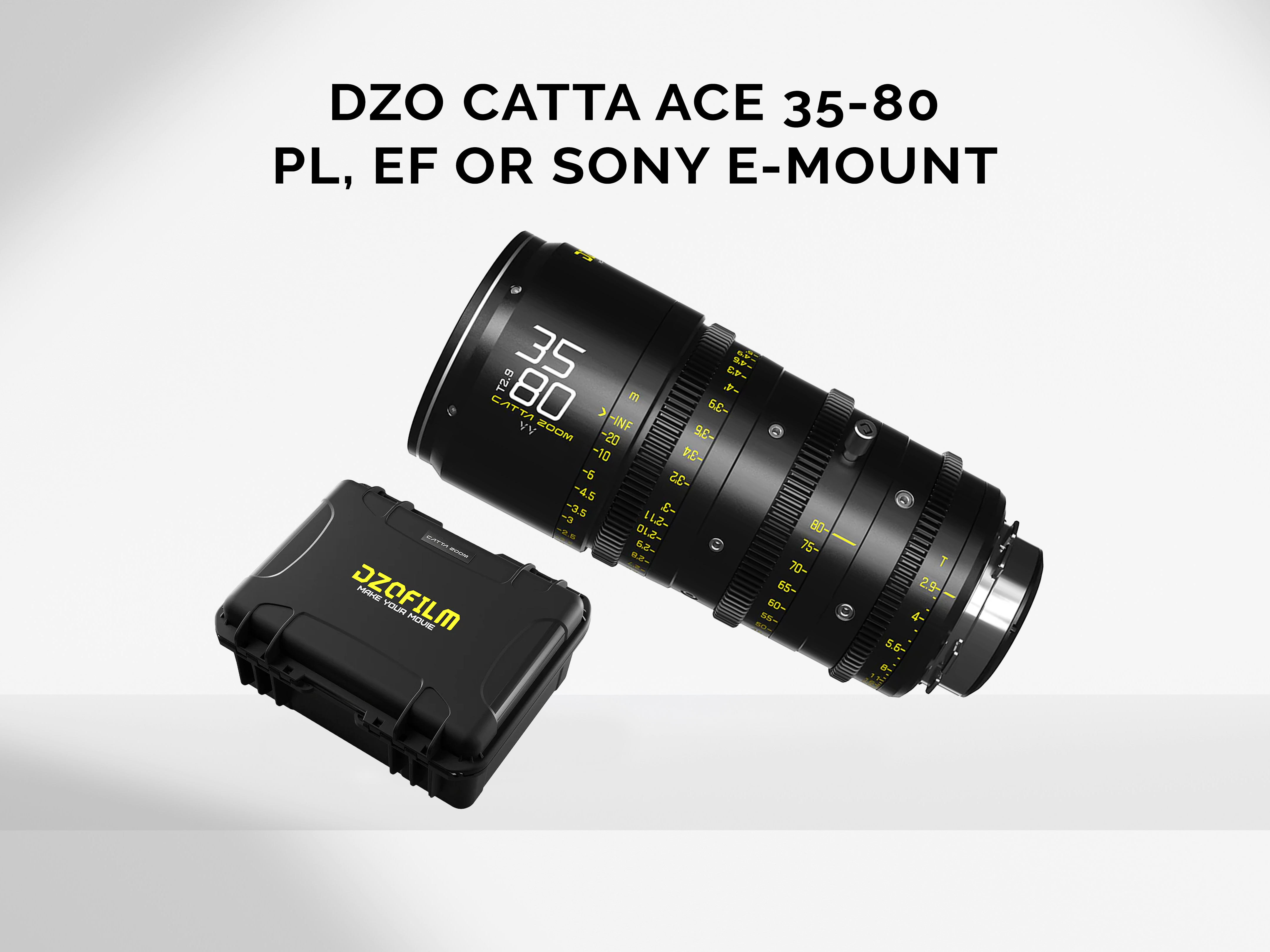 Dzo catta ace 35-80 pl or ef or e mount cine zoom lens