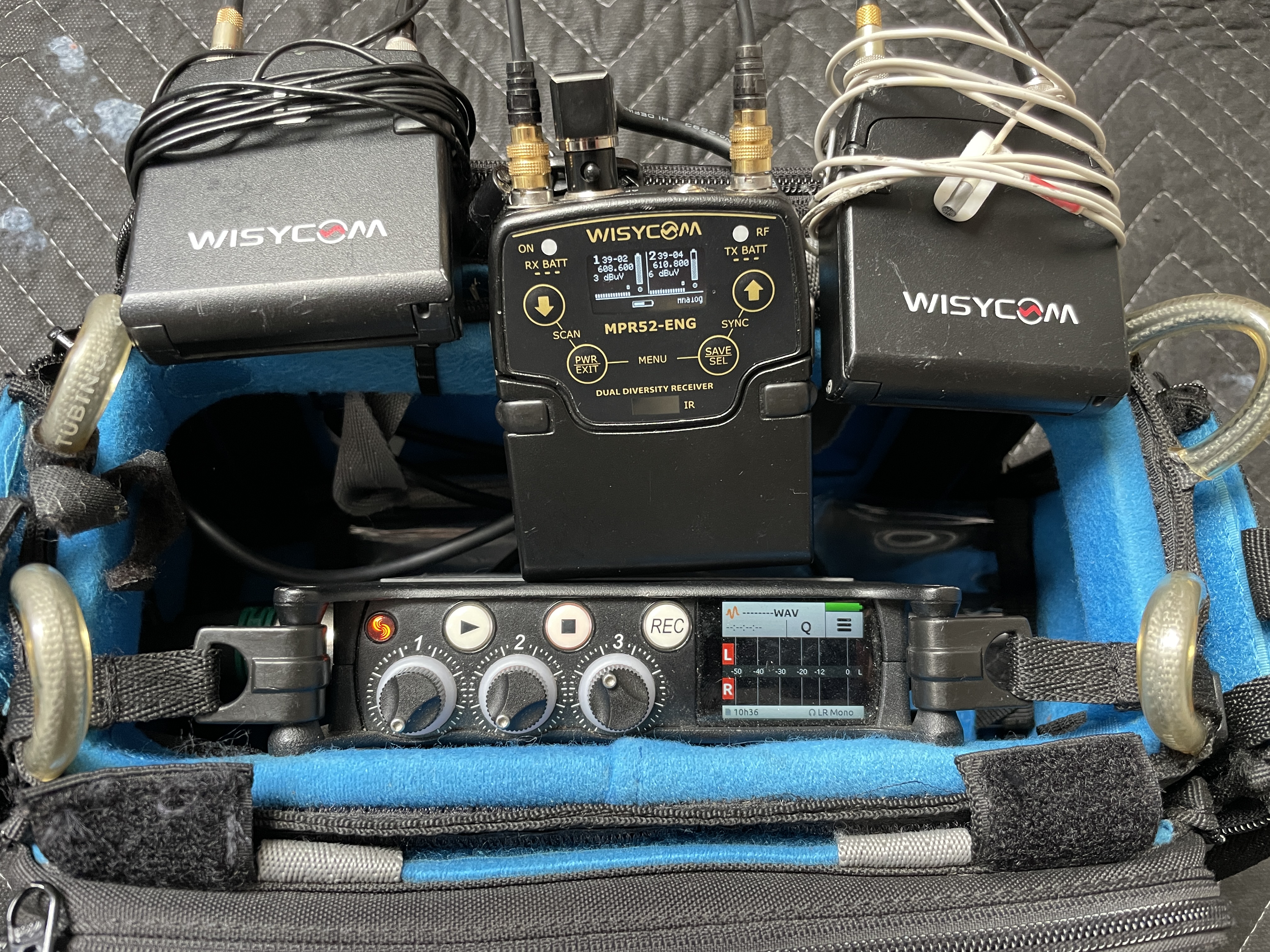 Mixpre3 with 2 channels wisycom wireless and 2x dpa microphones