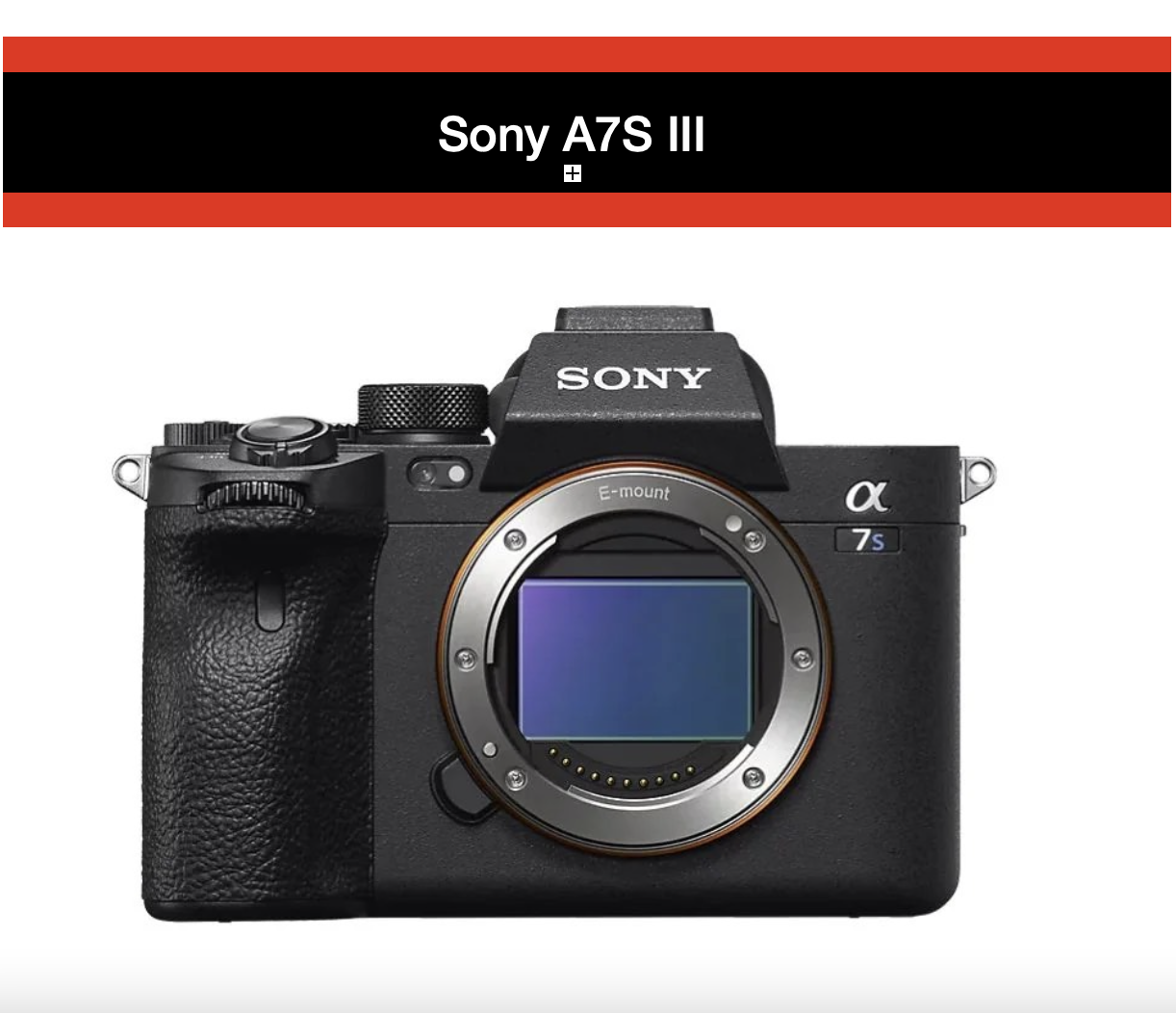 Sony a7siii body alone  /  sony a7s iii