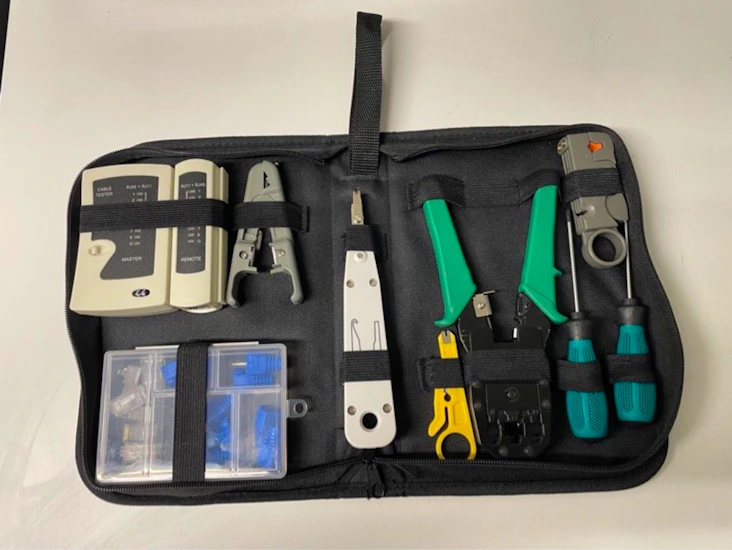 Crimptång set rj45 med nätverkstestare