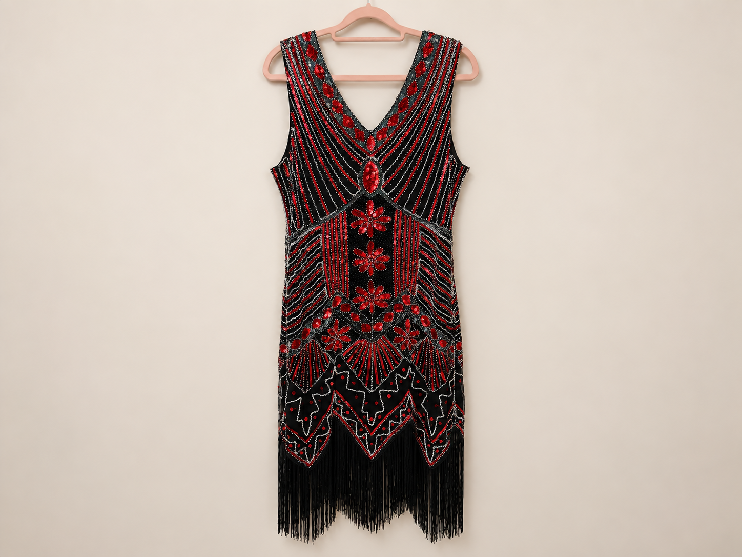Great gatsby ball 1920s inspired flapper red dress 