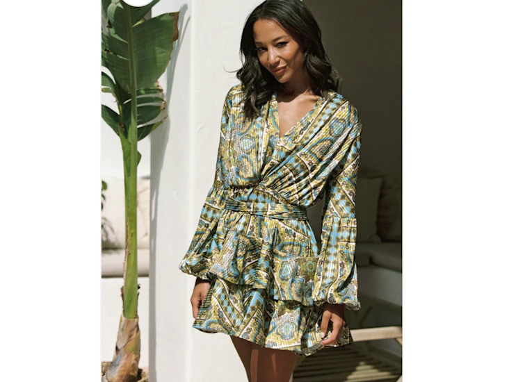 Kayani asya bedouin dress (grønn/mønster)