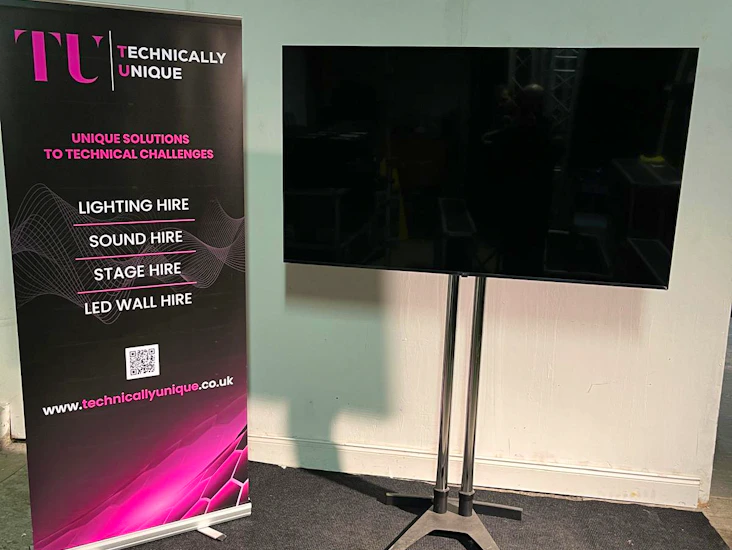 65" led screen smart 4k tv on exhibition stand. - delivered