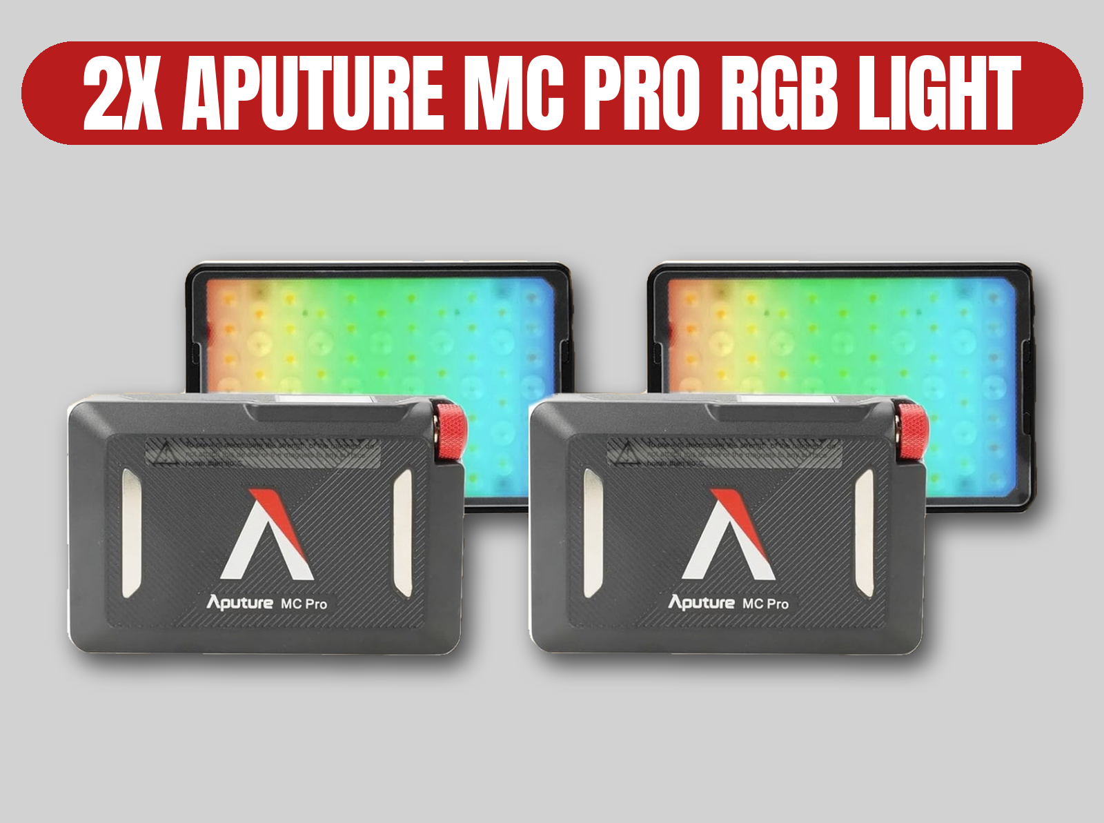 2x aputure mc pro rgb light | magnetic mini panel / pocket rgbww led / usb-c rechargeable