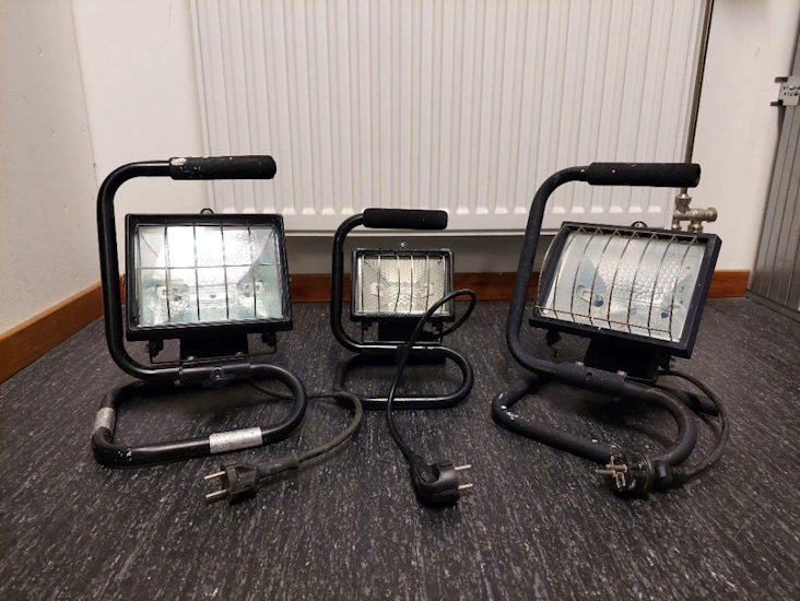 3 st starka arbetslampor / bygglampor