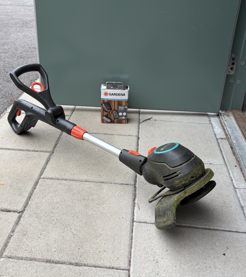 Gardena batteridriven kantskärare/grästrimmer uthyres