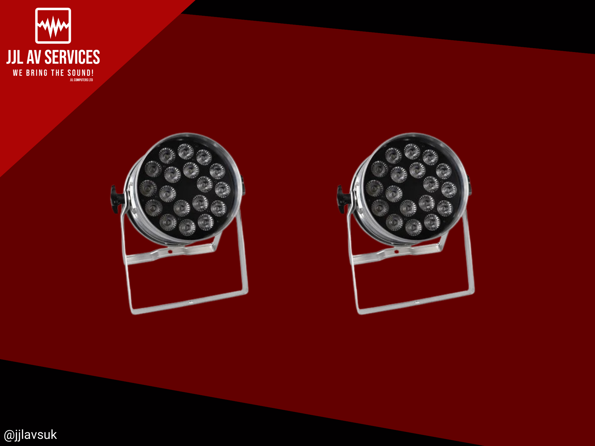 2x hq power led par 64 18 x 4w rgbw chrome spotlight theatre