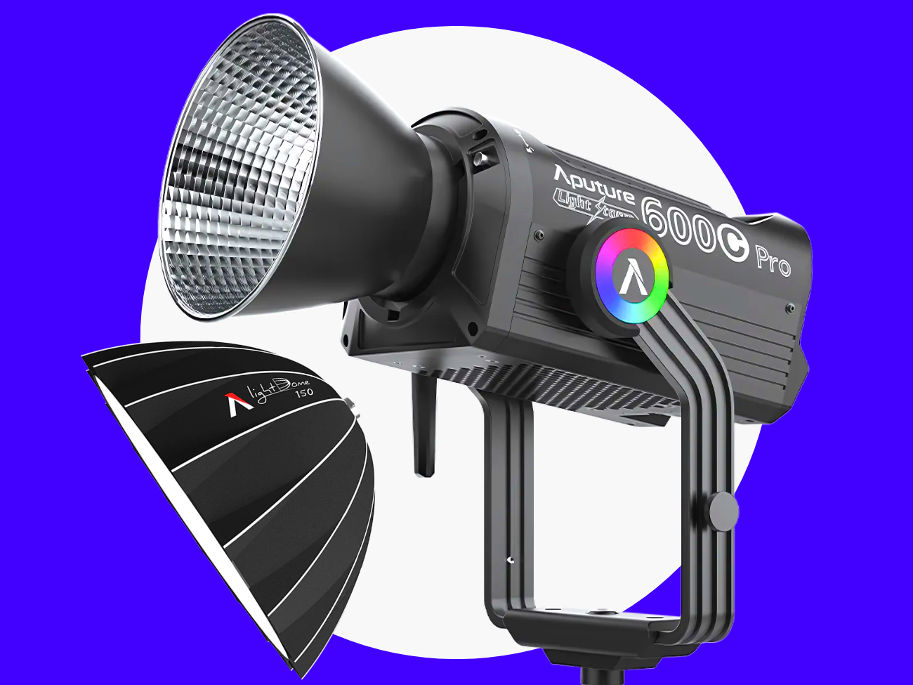 Aputure 600c pro rgbww led light + light dome 150