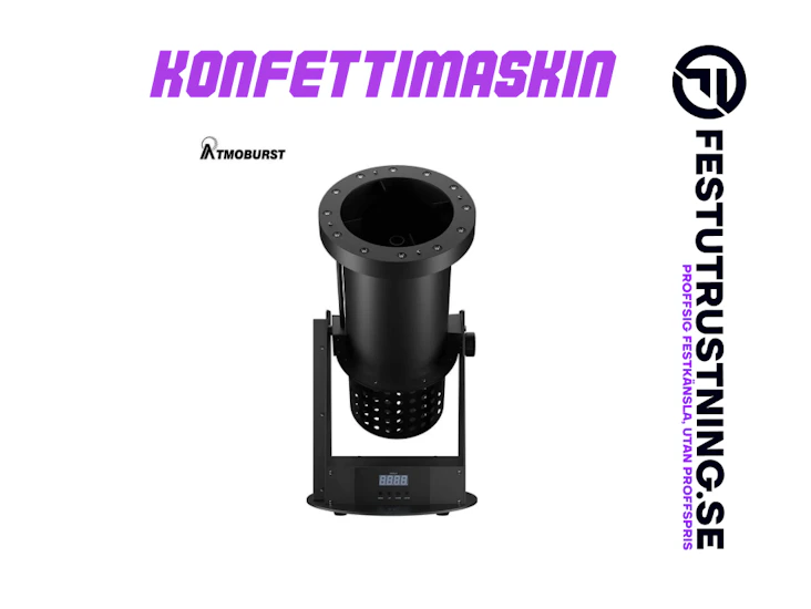 Konfettimaskin – kraftfull 1500w med rgb-ljus & justerbar kastvinkel