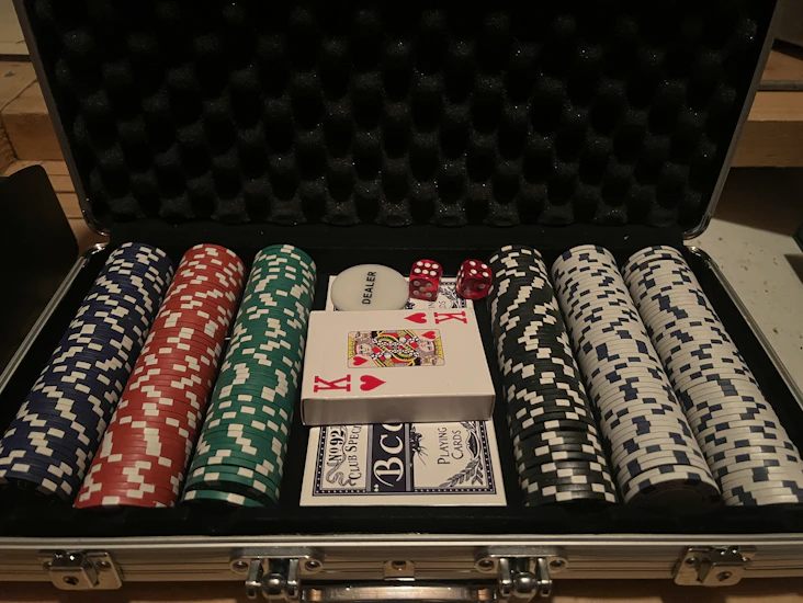 Pokerväska, inkl. kortblandare