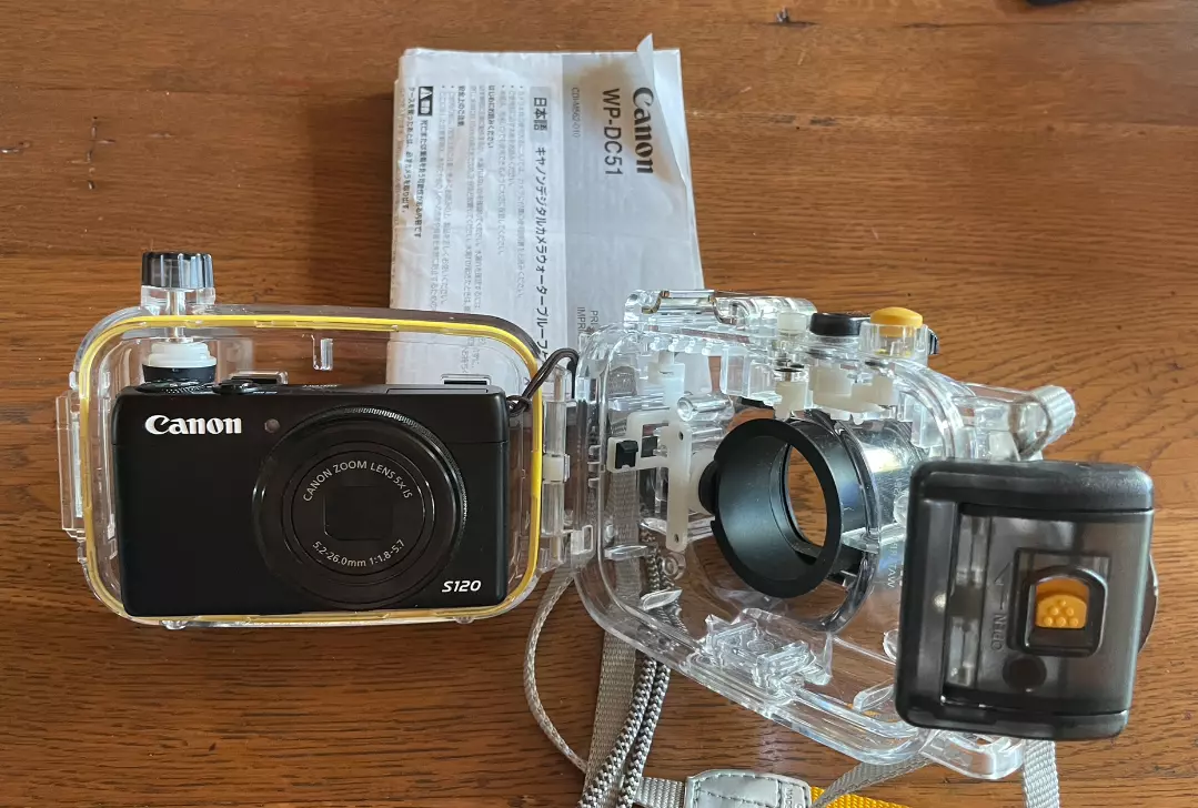 Canon powershot s120 camera and canon wp-dc51 underwater housing