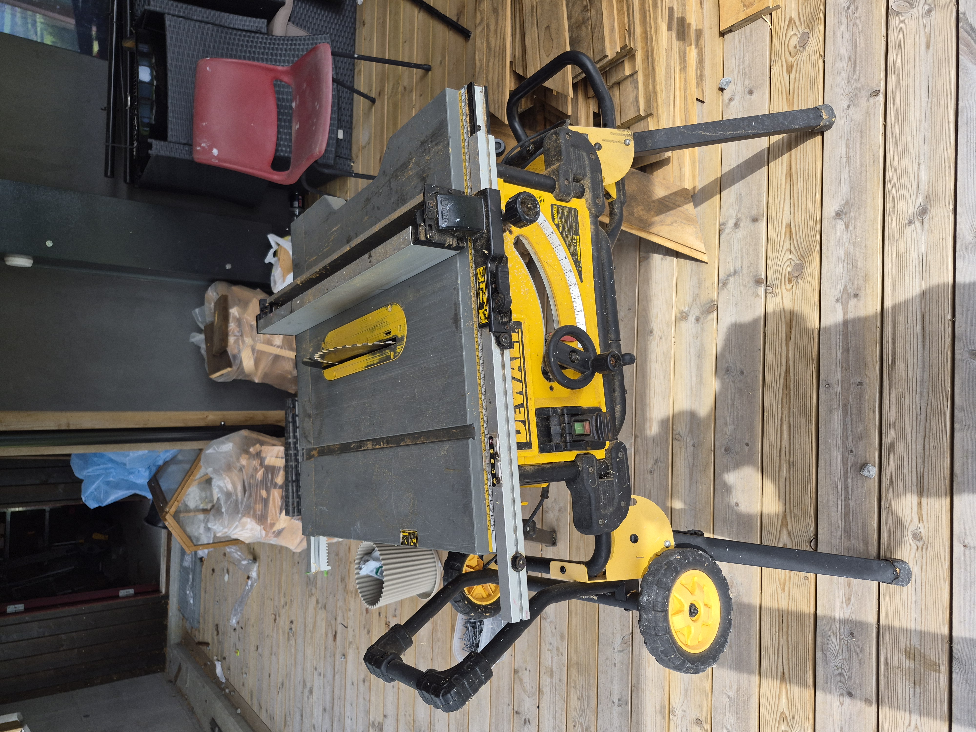 Dewalt dw745 bordsag med rullestativ