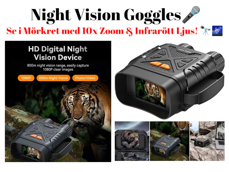 🌒 night vision goggles/kikare – se i mörkret med 10x zoom & infrarött ljus! 🔭🌌