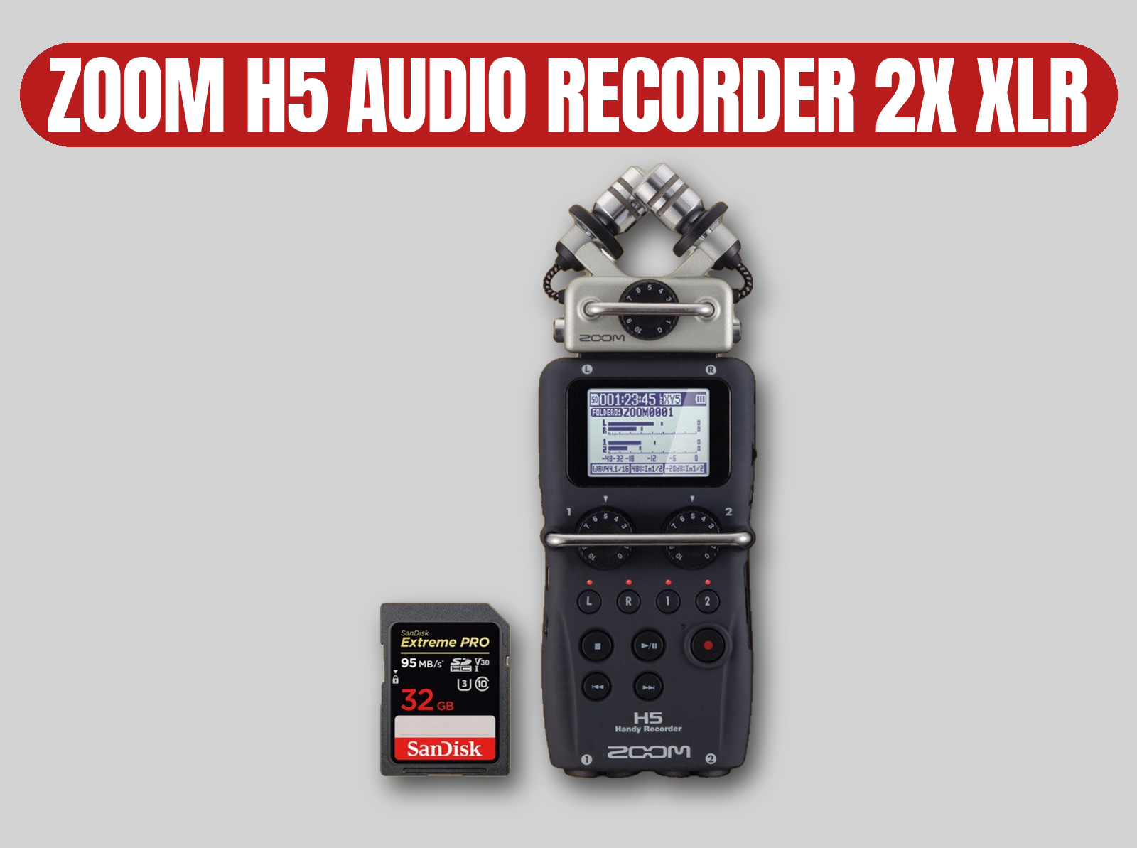 Zoom h5 handy recorder | 2x xlr inputs / 32gb sd card / 6m cable