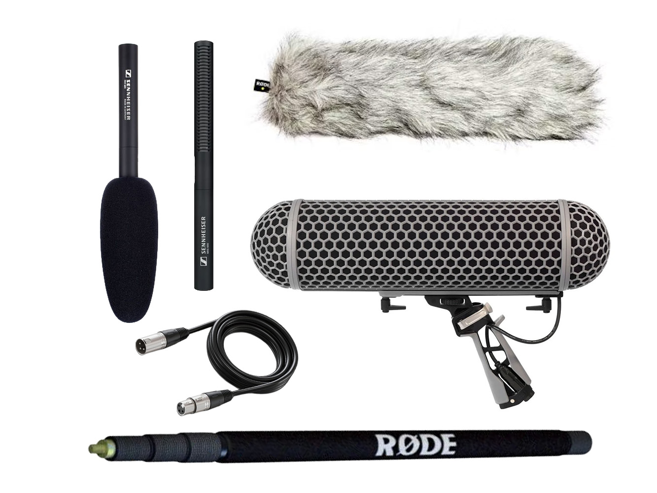Boom pole kit with sennheiser mke600 + rode blimp 