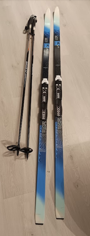Komplett skipakke (ski 195 cm, støvler str 43) - smørefri