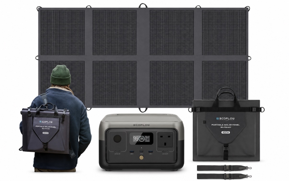 Complete off grid portable kit (solar panel and battery station)