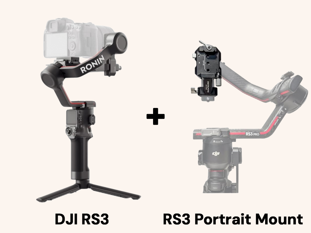 Dji rs3 gimbal + rs3 portrait mount