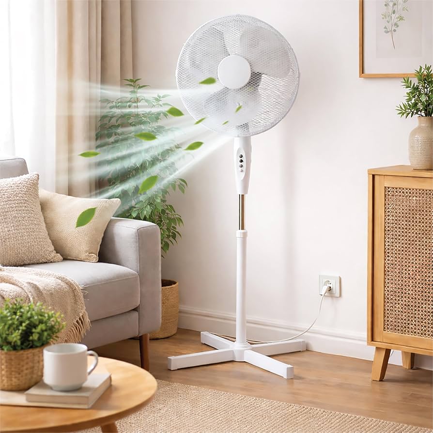 🌬️ bright & homely 16-inch pedestal room fan
