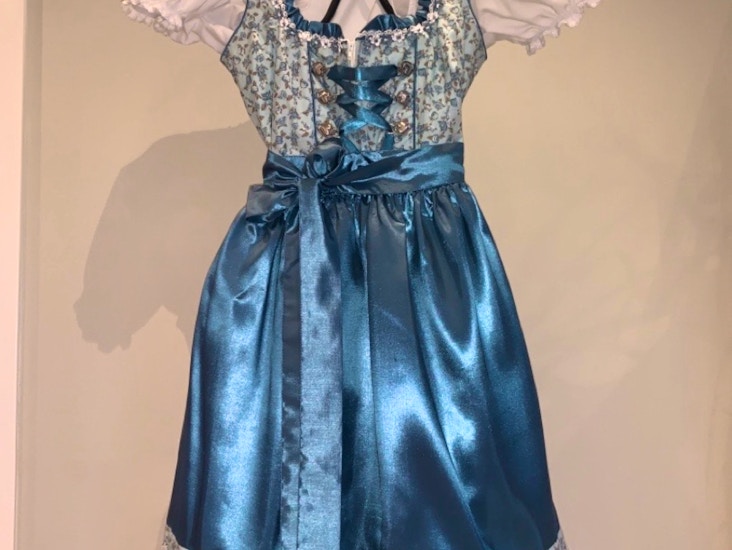 Dirndl storlek 38, turkos-blommig